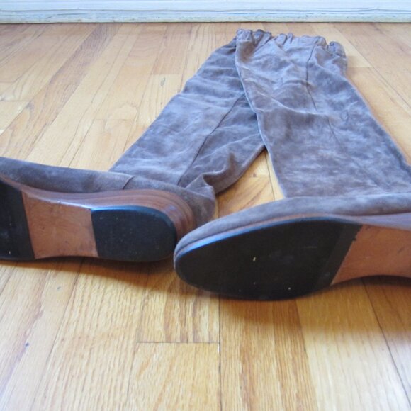 Vintage Guido Pasquali Milano Brown Suede Leather Over Knee boots size 8 - Picture 6 of 10